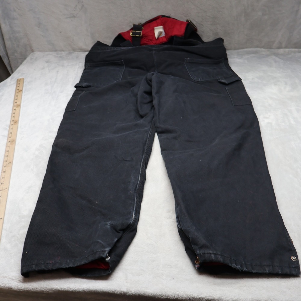 Carhartt Bib‎ Overalls Men 42x32 Black Firm Duck Insulated Quilt Lined Work R38 - Picture 9 of 12